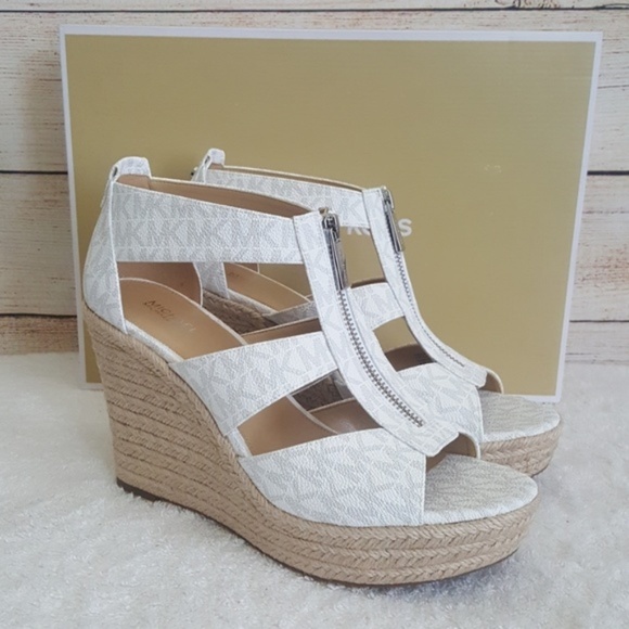 New Michael Kors Damita Wedge Sandals - Picture 1 of 5